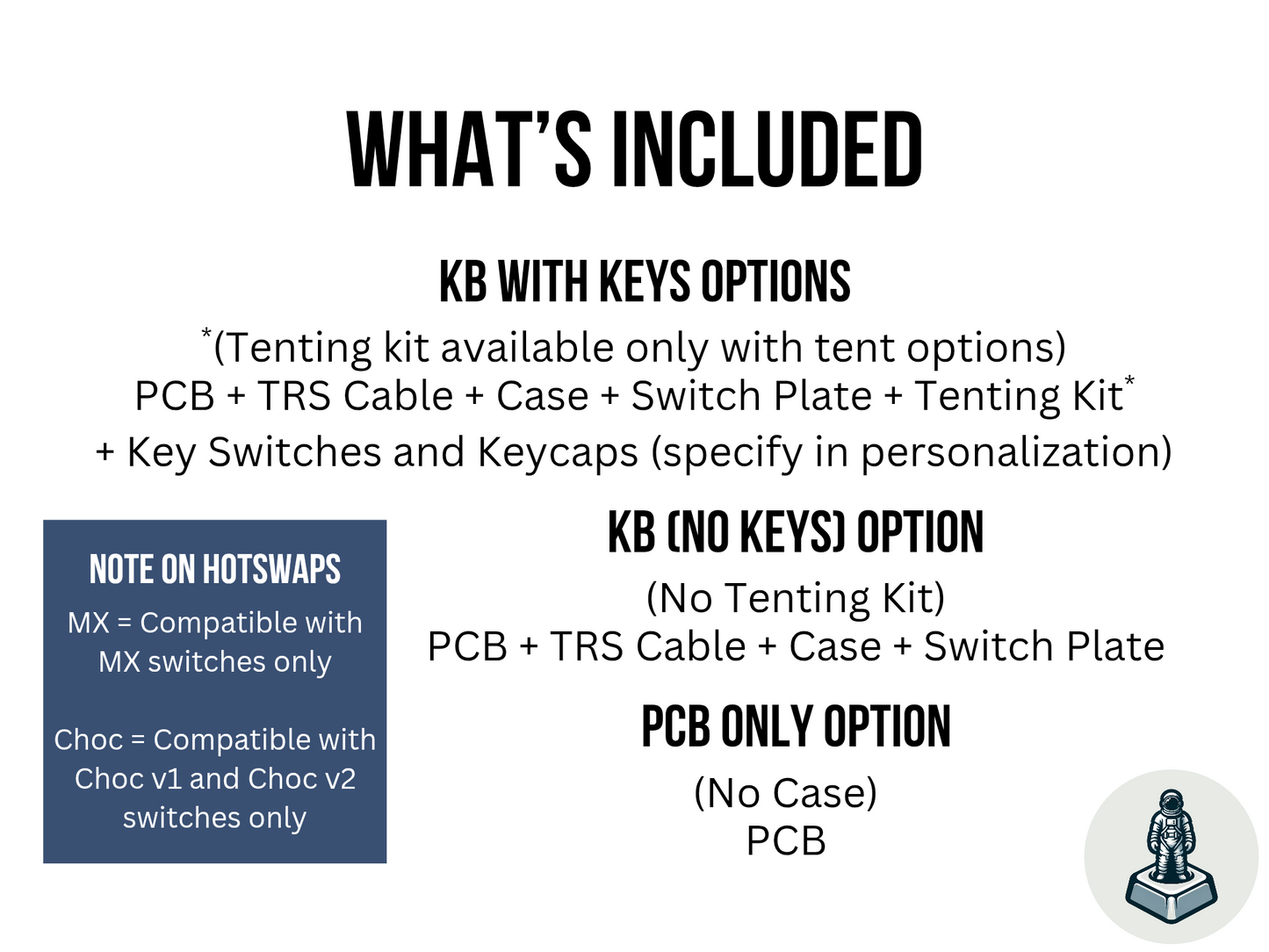 Corne Mini v4 (3x5): Choc - Split Ergonomic Keyboard with Tenting Kit, RGB Backlights, Keycaps and Key Switches (crkbd)