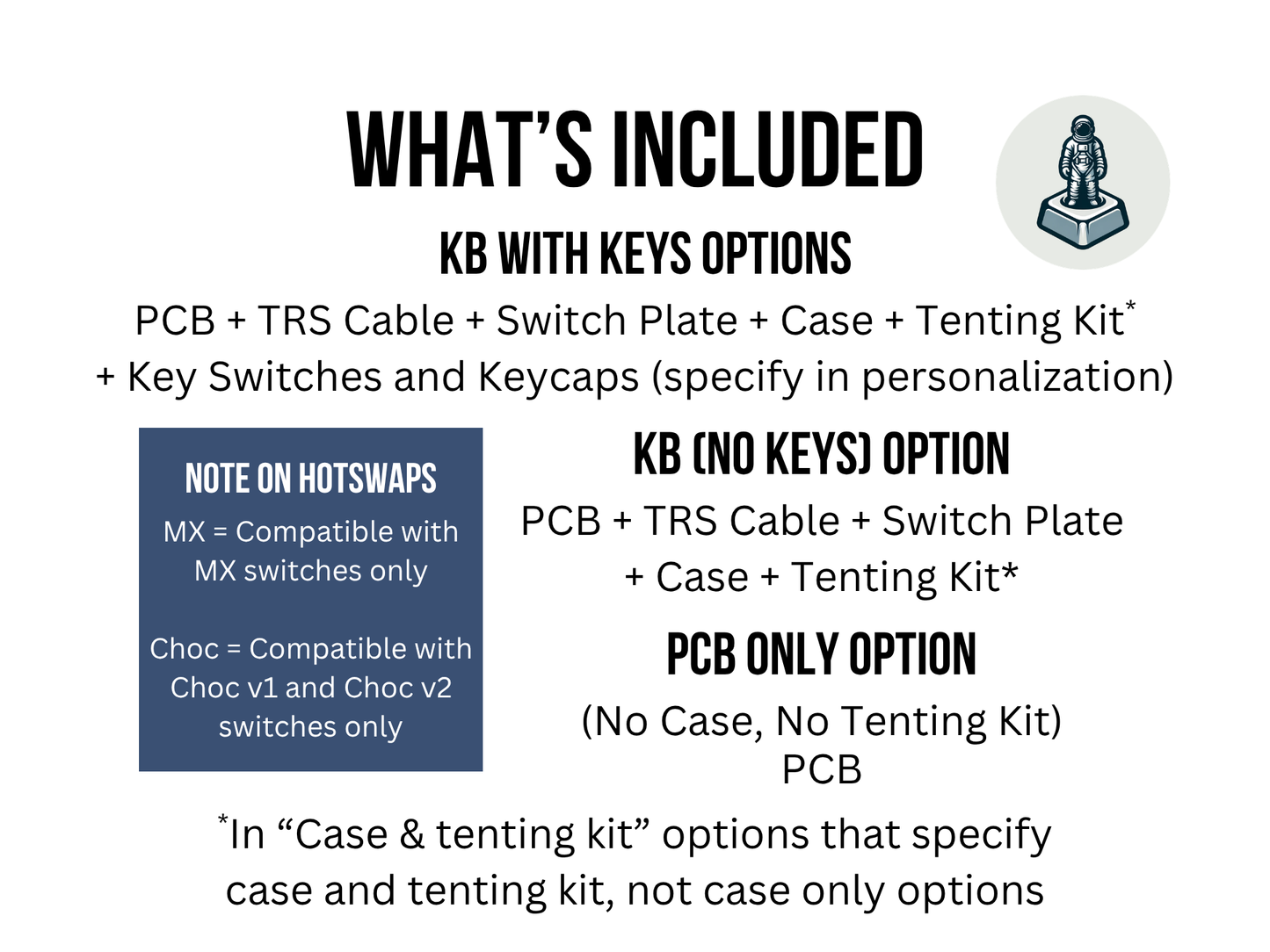 Corne v4 - Split Ergonomic Keyboard with Tenting Kit Options, RGB LED Backlights, Keycaps and Key Switches (crkbd)